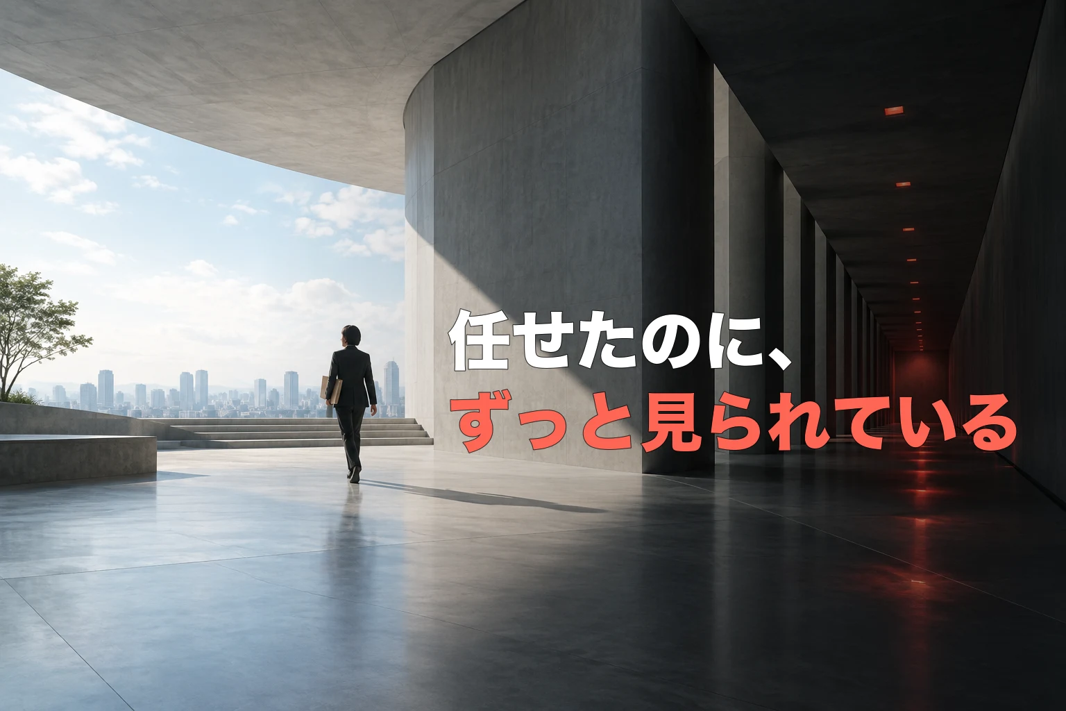 開かれた仕事空間と細かく測られる暗い通路の境界を歩く働き手